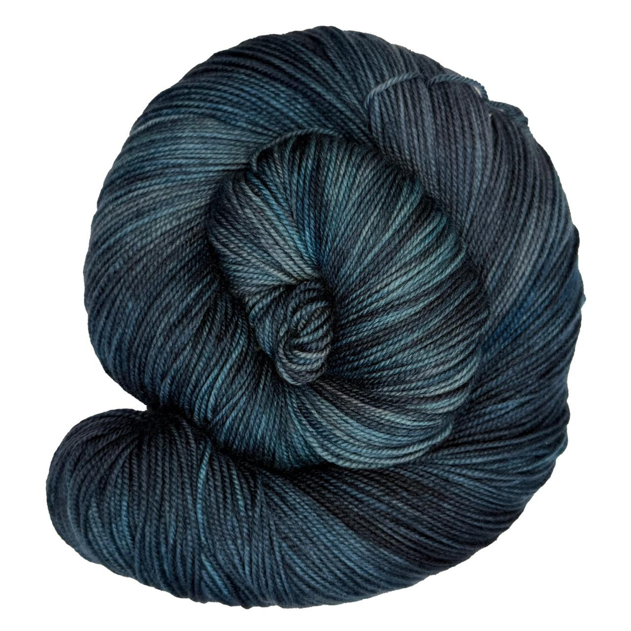 Dark Navy and Teal spiral of yarn