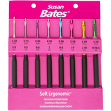 Susan Bates Silvalume Ergonomic Crochet Hook Set E-K