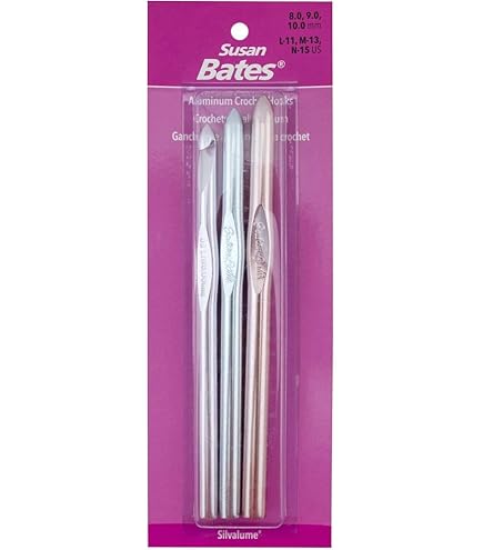 Susan Bates Silvalume Crochet Hook Set L - N set