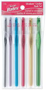 Susan Bates Silvalum Crochet Hook Set F - K
