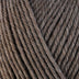Detailed view of a skein of superwash wool yarn, showcasing a brown hue.