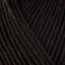 Detailed view of a skein of superwash wool yarn, showcasing a chocolate brown hue.