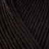 Detailed view of a skein of superwash wool yarn, showcasing a chocolate brown hue.