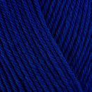 Detailed view of a skein of superwash wool yarn, showcasing a blue hue.