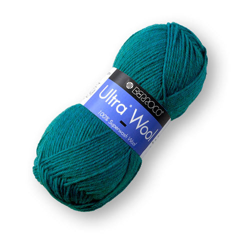Skein of superwash wool yarn color teal