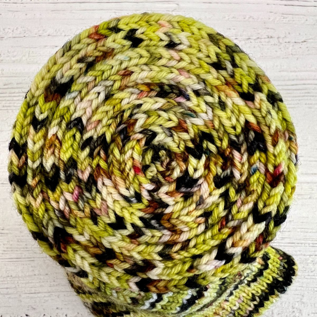 Knitted Wit HerStory 2023 yarn color yellow and black