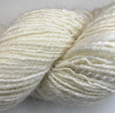 Handspun skein of Angora and Wool Yarn color white