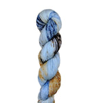 Blackbird Sycamore Fingering Mini Skein Yarn Color blue orange brown speckles