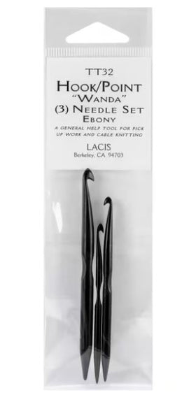 Lacis Wanda Hook And Point Ebony Set