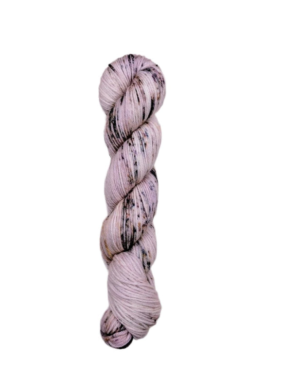 Blackbird Sycamore Fingering Mini Skein Yarn Color pink brown black speckles
