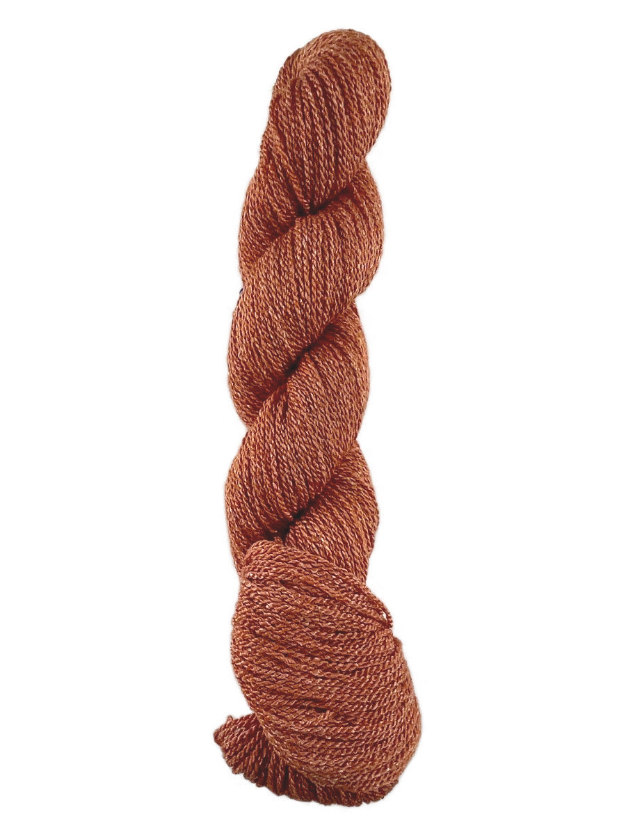 An orange skein of Mountain Meadow Wool Green River yarn