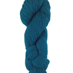 A blue skein of Brown Sheep Prairie Spun DK yarn