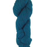 A blue skein of Brown Sheep Prairie Spun DK yarn