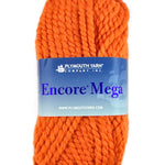 An orange skein of Plymouth Encore Mega
