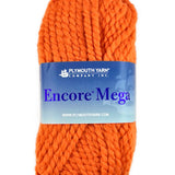 An orange skein of Plymouth Encore Mega
