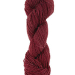 A red skein of Mountain Meadow Wool Mountain Down yarn