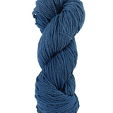 A blue skein of Mountain Meadow Wool Cora yarn