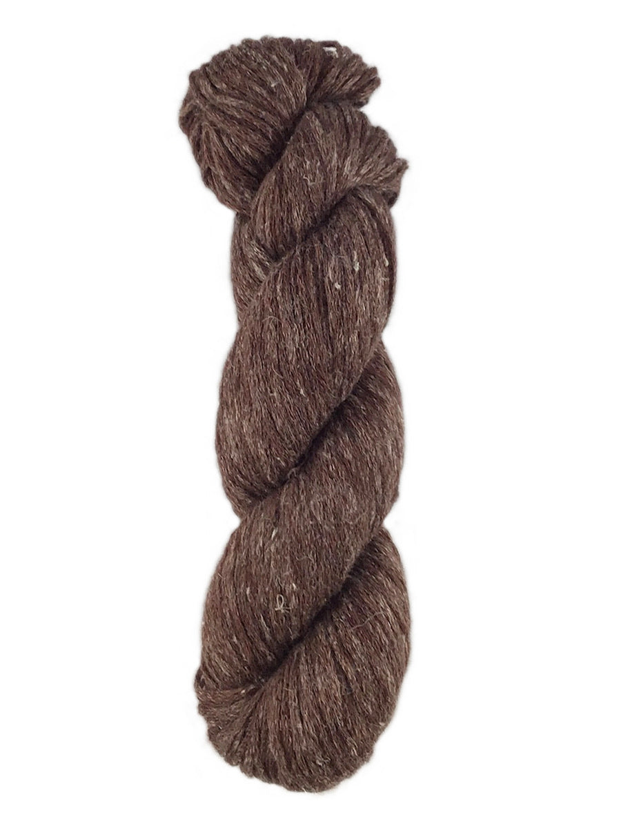 A brown skein of Elsebeth Lavold Misty Wool yarn