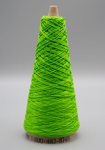 Lunatic Fringe Yarns 3/2 Tubular Spectrum Cones 1.5 oz color bright green