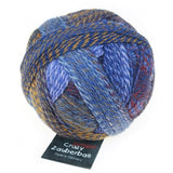 Schoppel Wolle Crazy Zauberball yarn color blue and tan