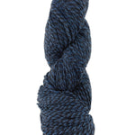 A blue marled skein of Mountain Meadow Wool Cora yarn