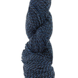 A blue marled skein of Mountain Meadow Wool Cora yarn