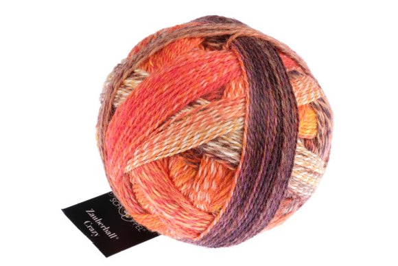 Schoppel Wolle Crazy Zauberball yarn color purple and pinks