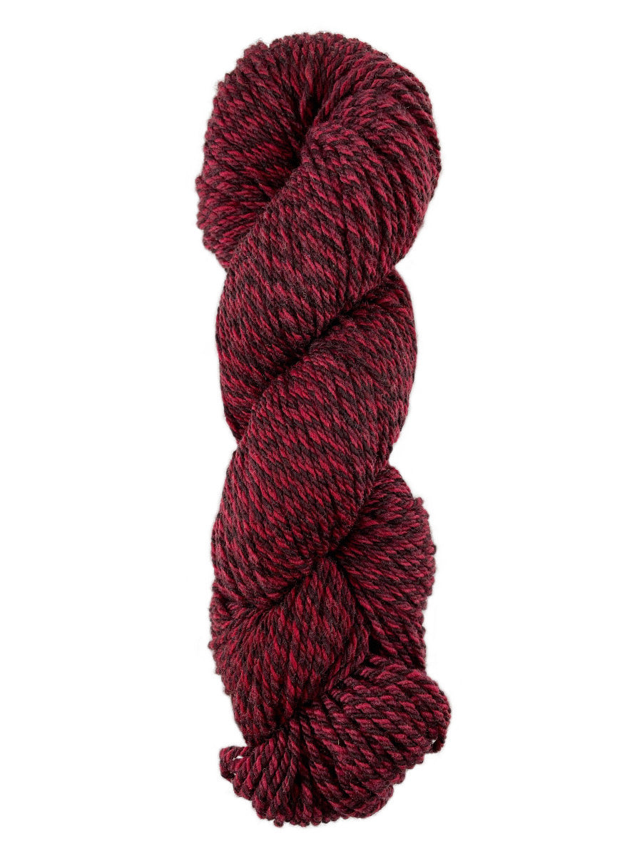 A red tweed skein of Mountain Meadow Wool Tweed Worsted yarn