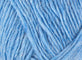 A close up photo of blue Istex Lettlopi yarn