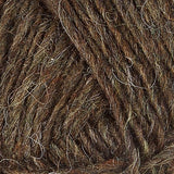 A close up photo of brown Istex Lettlopi yarn