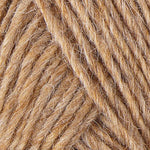 A close up photo of tan Istex Lettlopi yarn