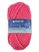 A pink skein of Plymouth Encore Mega yarn