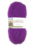 A purple skein of Plymouth Galway yarn