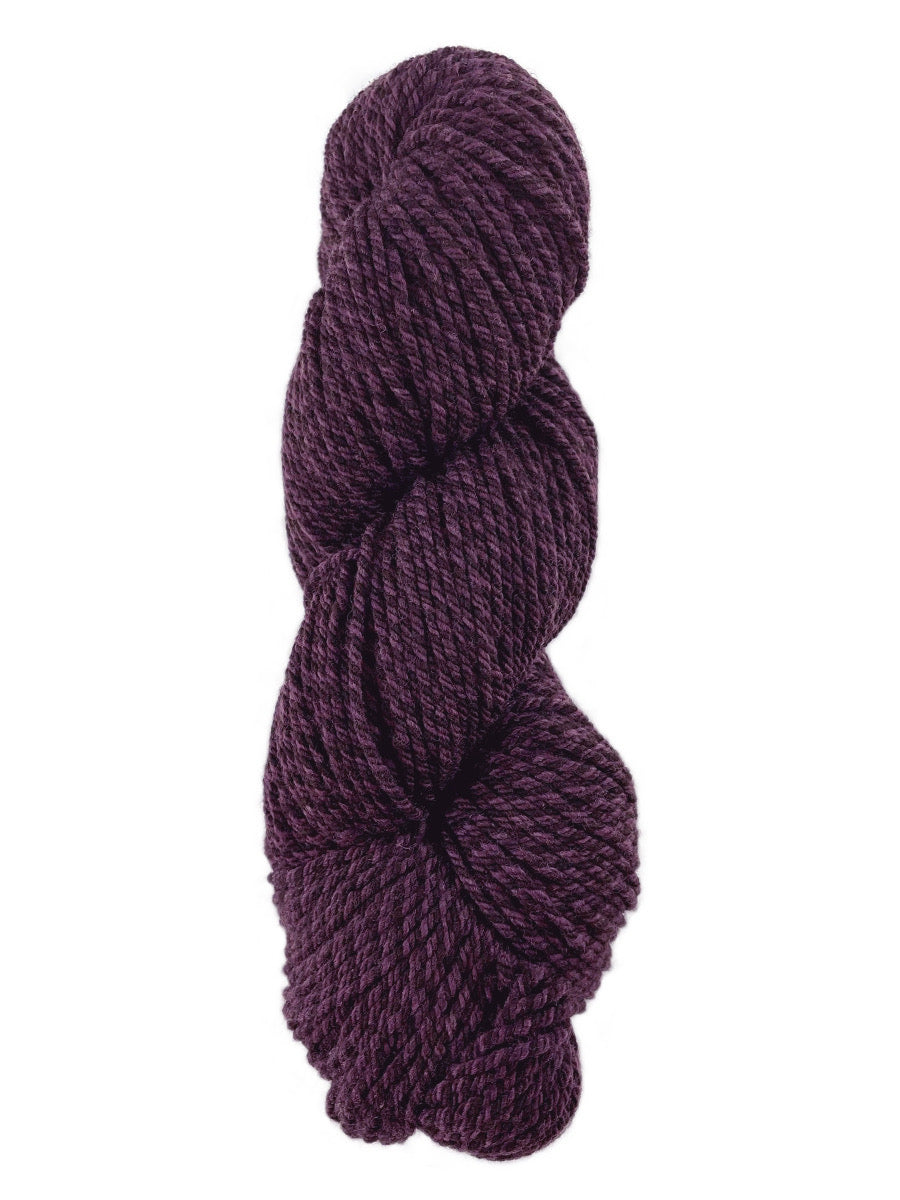 A purple marled skein of Mountain Meadow Wool Cora yarn