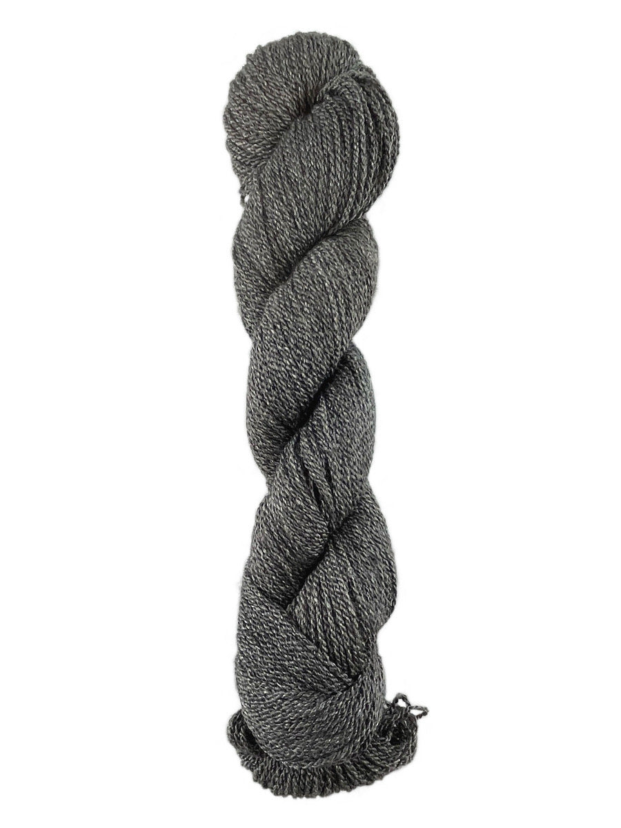 A grey skein of Mountain Meadow Wool Green River yarn