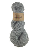 A gray skein of Plymouth Homestead yarn