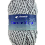 A gray skein of Plymouth Encore Mega yarn