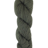 A green skein of Brown Sheep Prairie Spun DK yarn