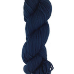 A blue skein of Brown Sheep Prairie Spun DK yarn