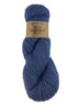 A blue skein of Plymouth Homestead yarn