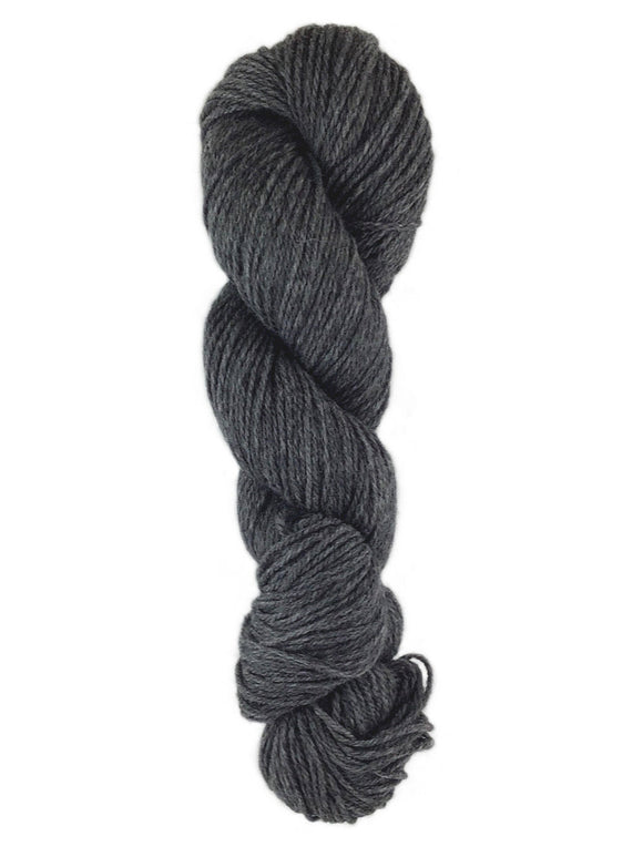 A gray skein of Brown Sheep Prairie Spun DK yarn