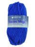 A blue skein of Plymouth Encore Mega yarn