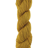 A yellow skein of Mountain Meadow Wool Cora yarn