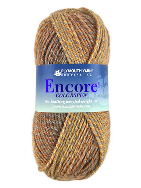 A yellow mix of Plymouth Encore Colorspun yarn