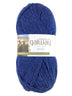 A blue skein of Plymouth Galway yarn