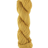 A yellow skein of Brown Sheep Prairie Spun DK yarn