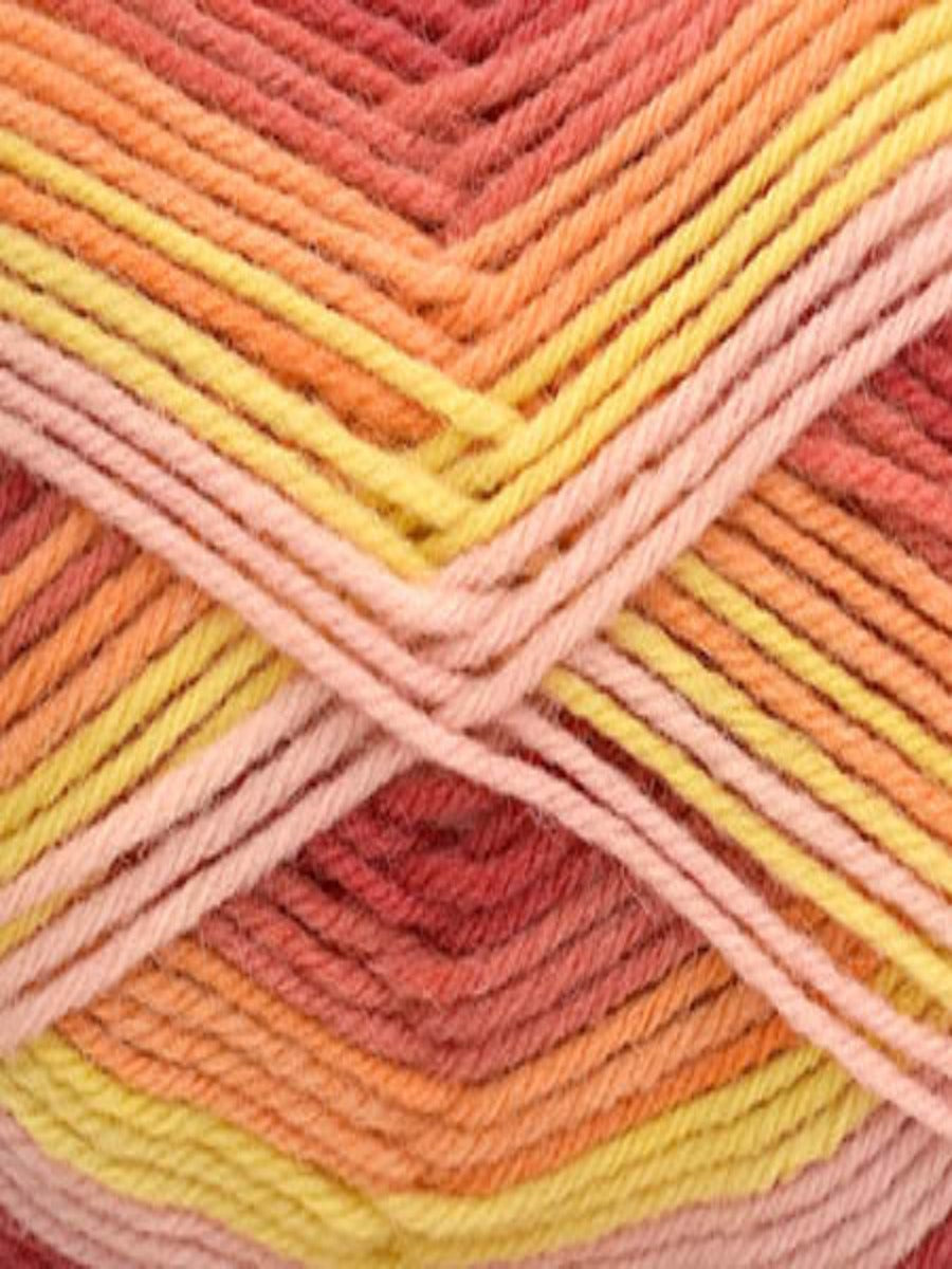 Close up of a skein of Deluxe Stripes in colorway  302 Paloma