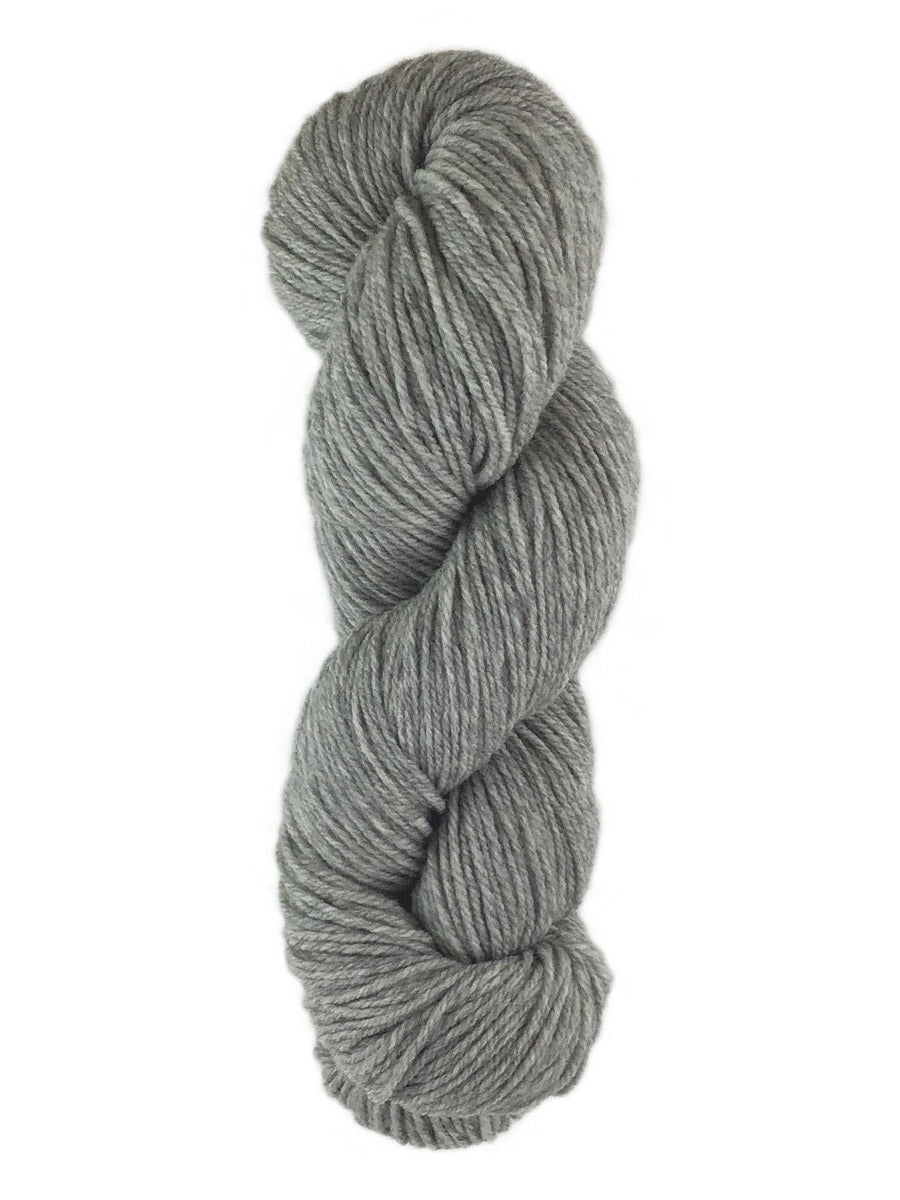 A gray skein of Brown Sheep Prairie Spun DK yarn