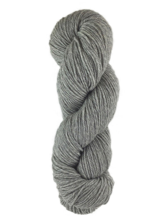 A gray skein of Brown Sheep Prairie Spun DK yarn
