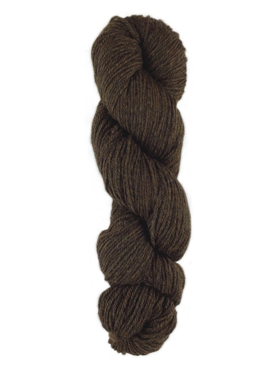A brown skein of Brown Sheep Prairie Spun DK yarn